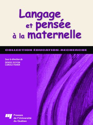 cover image of Langage et pensée à la maternelle